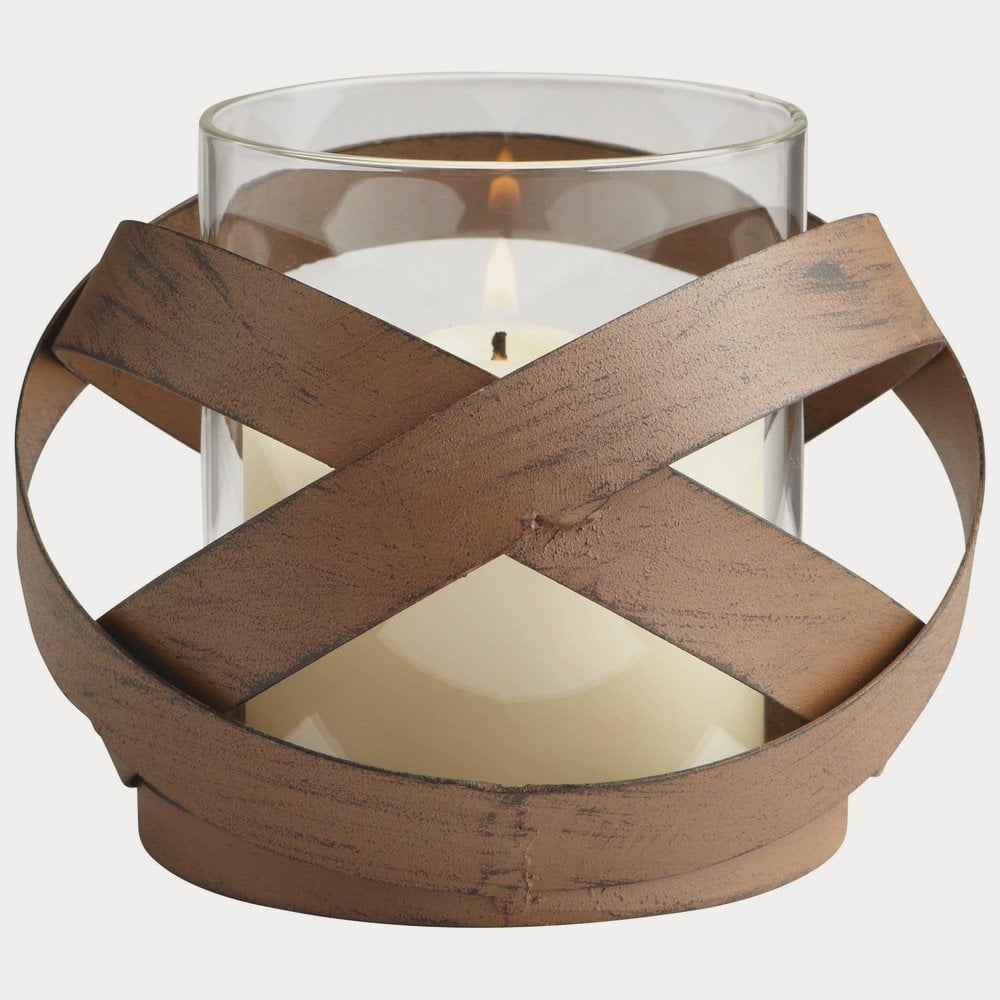 Modern Geometric Brown Metal 5.25'' Infinity Candleholder