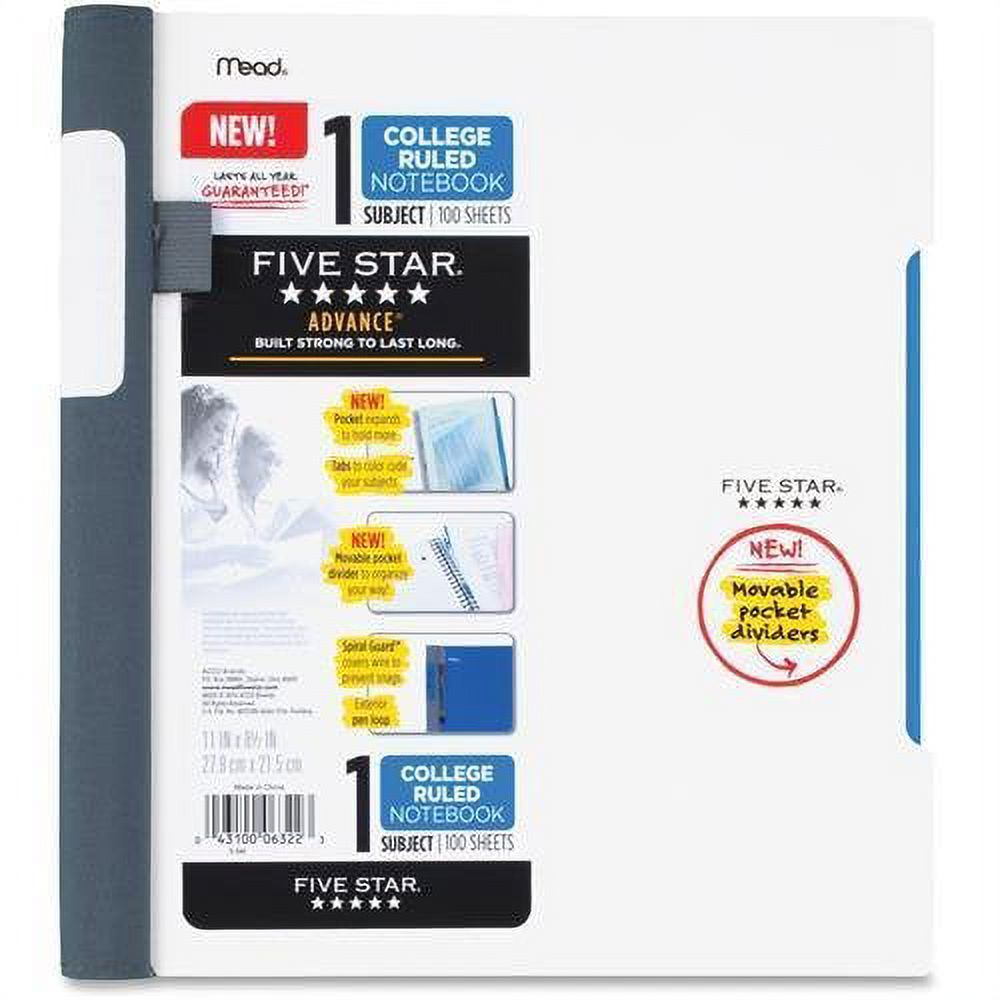 06322 Mead Five Star Notebook 100 Pages 1 Each Each