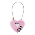 thumbnail image 1 of 063U Combination Lock Waterproof Resettable Zinc Alloy Love Heart Shape Password Padlock for Backpack, 1 of 7