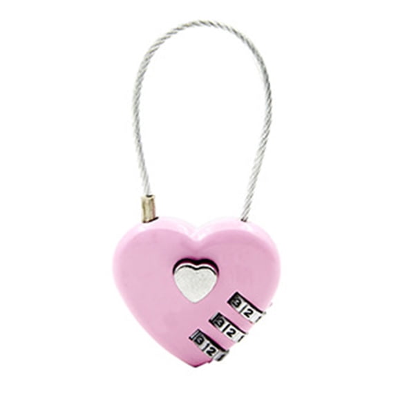 063U Combination Lock Waterproof Resettable Zinc Alloy Love Heart Shape Password Padlock for Backpack