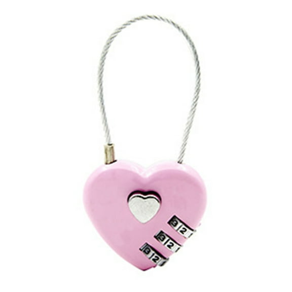 063U Combination Lock Waterproof Resettable Zinc Alloy Love Heart Shape Password Padlock for Backpack