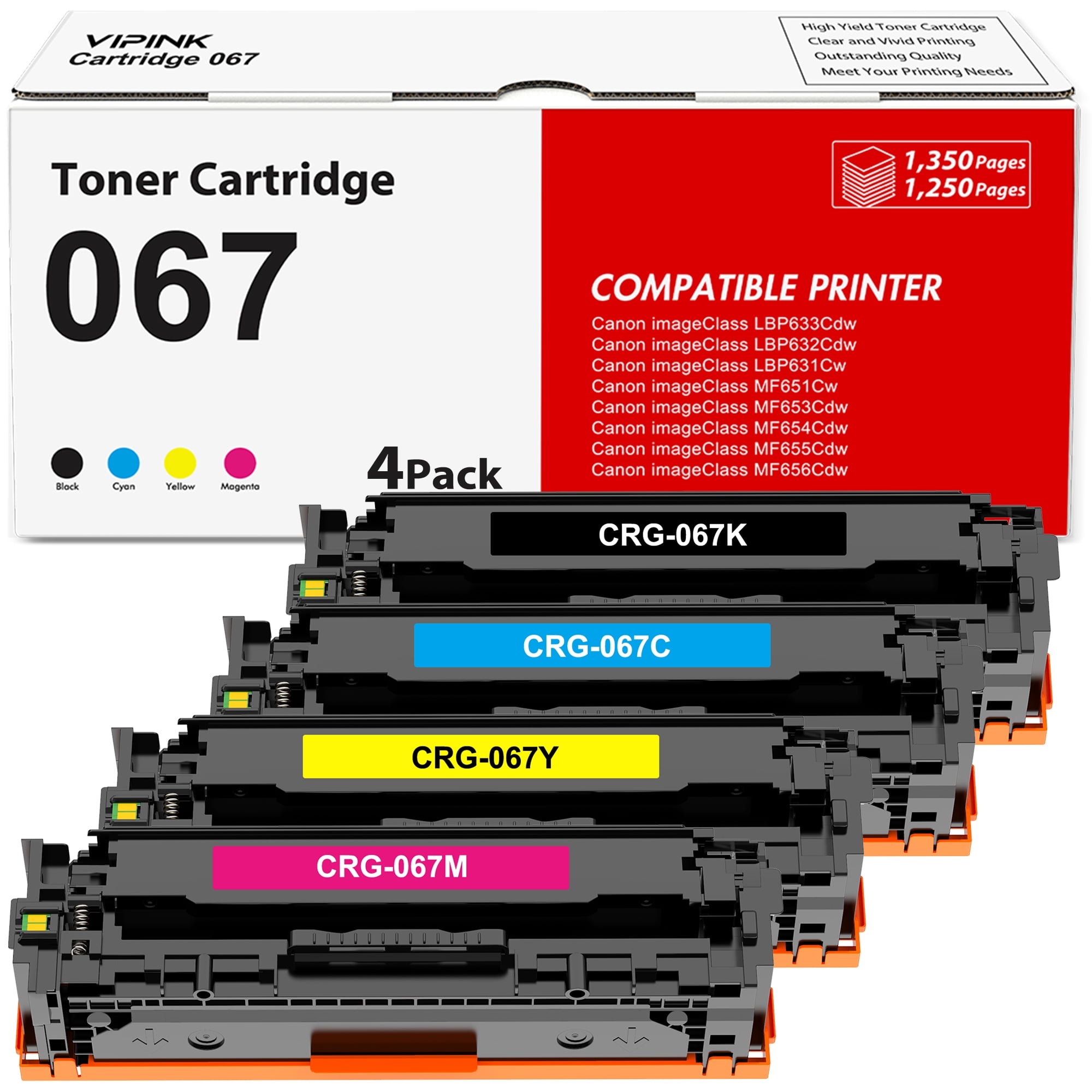 Customer reviews for 067 Toner Cartridge 4-Pack Compatible for