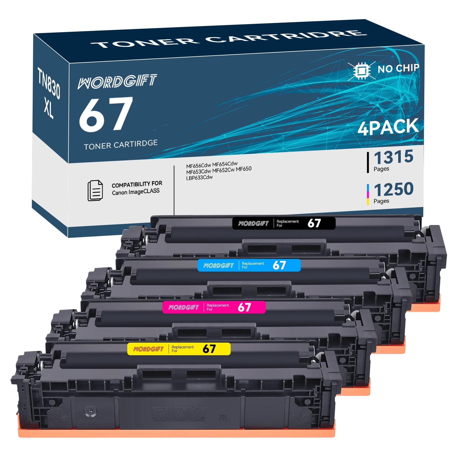 067 Toner Cartridge compatible for Canon 067 067H CRG-067 Toner ...