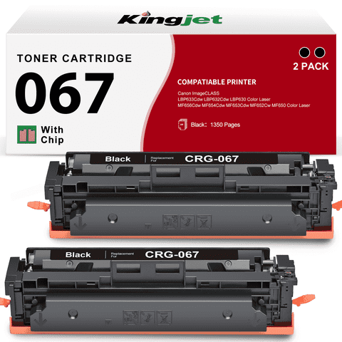 067 Black Toner Cartridge Compatible for Canon Cartridge 067 CRG067 067H (2 Black)