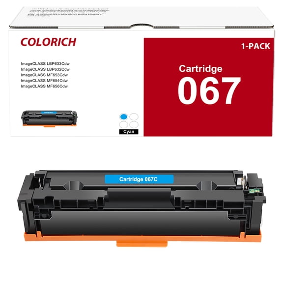 067 Toner Cartridge Compatible for Canon 067 067H Cartridge 067 imageCLASS MF656Cdw MF654Cdw LBP633Cdw LBP632Cdw MF653Cdw Series Printer High Yield CRG-067 CRG-067H Ink (Cyan,1-Pack)