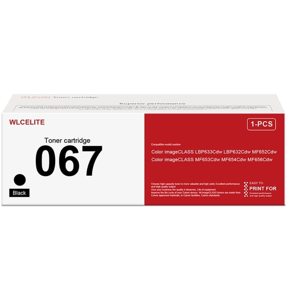 067 Toner Cartridge Compatible for Canon 067 Black Toner Cartridge for LBP633Cdw LBP632Cdw MF652Cdw Printer High Yield