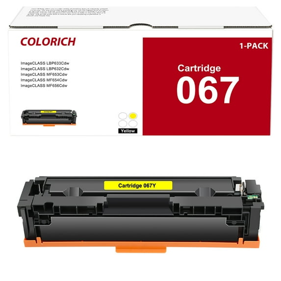 067 Toner Cartridge Compatible for Canon 067 Cartridge 067 CRG-067 CRG-067H imageCLASS MF656Cdw MF654Cdw LBP633Cdw LBP632Cdw MF653Cdw (Yellow,1-Pack)