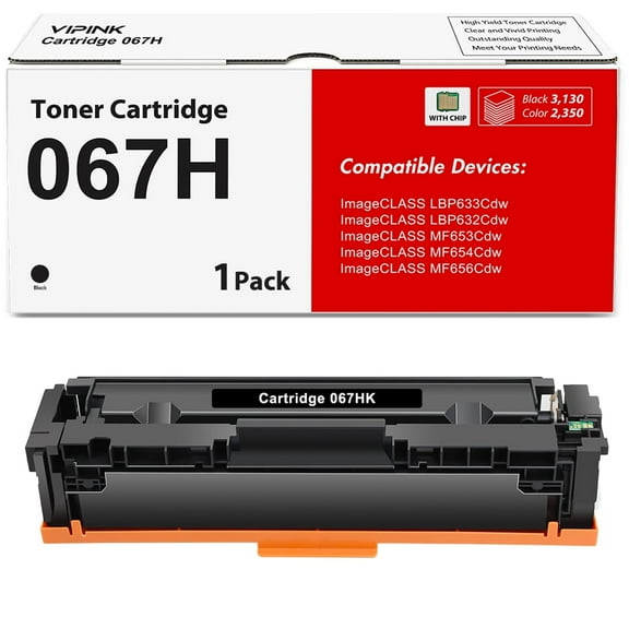 067H 1-PACK Toner Cartidge Compatible for Canon 067H Cartidge 067H imageCLASS MF656Cdw LBP632Cdw MF653Cdw LBP633Cdw MF654Cdw Series Printer High Yield CRG-067 INK (Black)