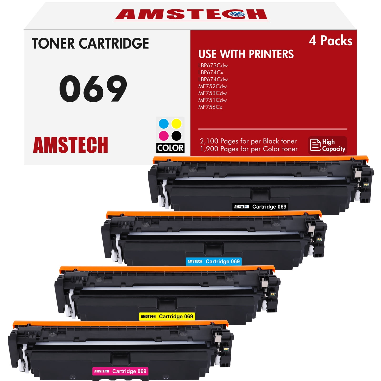 069 CRG 069 069H 4 Pack Toner Cartridge SET Compatible For Canon 069 069-crg-069-069h-4-pack-toner-cartridge-set-compatible-for-canon-069
