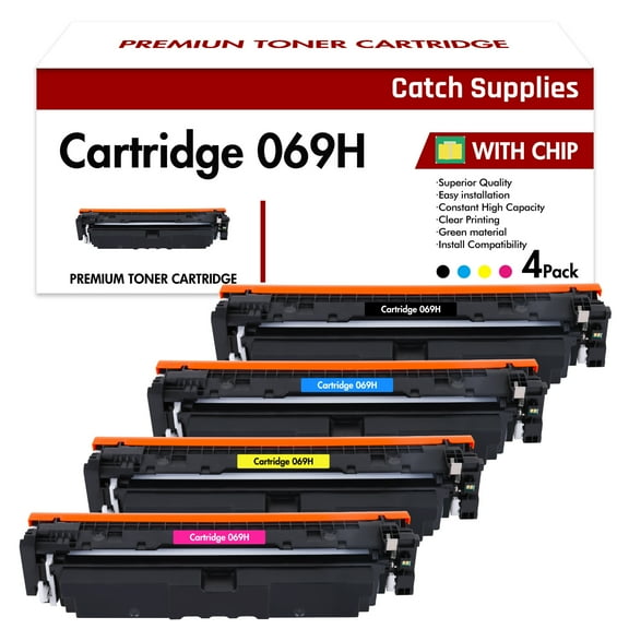 069H 069 Toner Cartridge High Yield With Chip Compatible for Canon 069H CRG069H imageCLASS MF753Cdw MF752Cdw MF751Cdw LBP673Cdw LBP674Cx LBP674Cdw MF756Cx (Black Cyan Magenta Yellow, 4-Pack)
