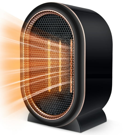 Space Heater, Portable Electric Heaters for Indoor Use, Two-Speed Energy Efficient Space Heater Fan with Overheating Protection,Dumping Shutdown, 1200W Fast Safety Heat for Office Bedroom Home, Black