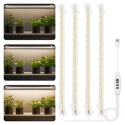 Plant Grow Light 4 Head, 6000K Full Spectrum Grow Lamp for Indoor Plants with 3/9/12H Timer & 10 Dimmable Levels, 13 inc