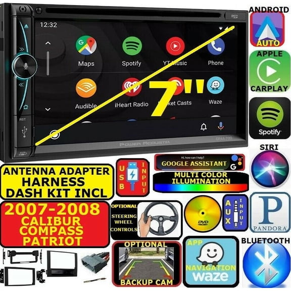 07 08 COMPASS CALIBER NAVIGATION BLUETOOTH CAR STEREO