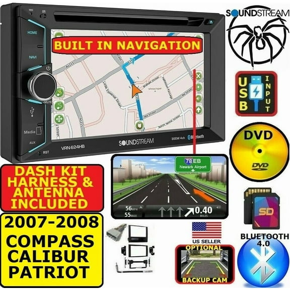 07 08 COMPASS CALIBER PATRIOT BLUETOOTH GPS NAVIGATION SYSTEM CAR STEREO RADIO