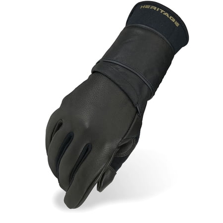 07 Size Heritage Pro 80 Bull Stretchable Riding Gloves Black