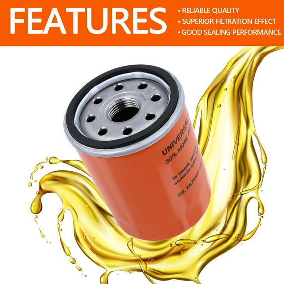 (5-Pack) 070185ES Oil Filter for Generac Guardian 8-24kw Air-Cooled Household Standby and Portable Generator, Orange 90mm Design, Filter Capacity Increased by 30%