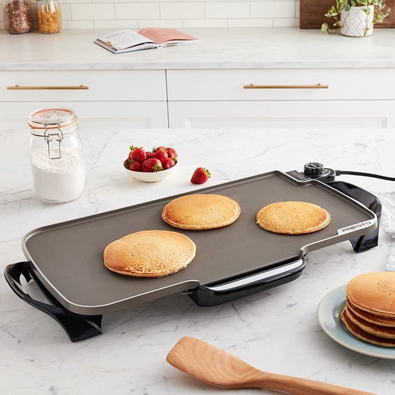 07062 Electric Griddle with Ceramic Nonstick Surface and Removable Handles for Easy Cleaning