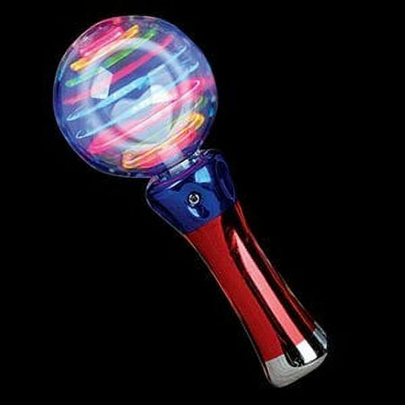 0712-04421 - HAND HELD MAGIC SPINNIG BALL FLASHING LED WAND 7.5IN