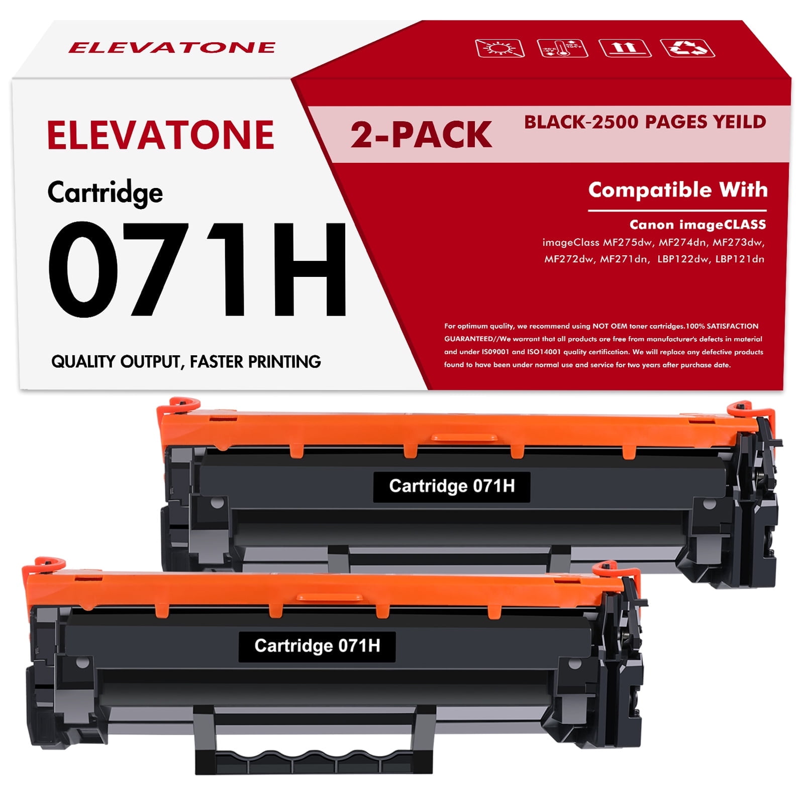 Toner Compatible Noir 071H Pour Canon - Marque NOPAN-INK, Compatible I-SENSYS LBP122dw, MF272dw, Neuf