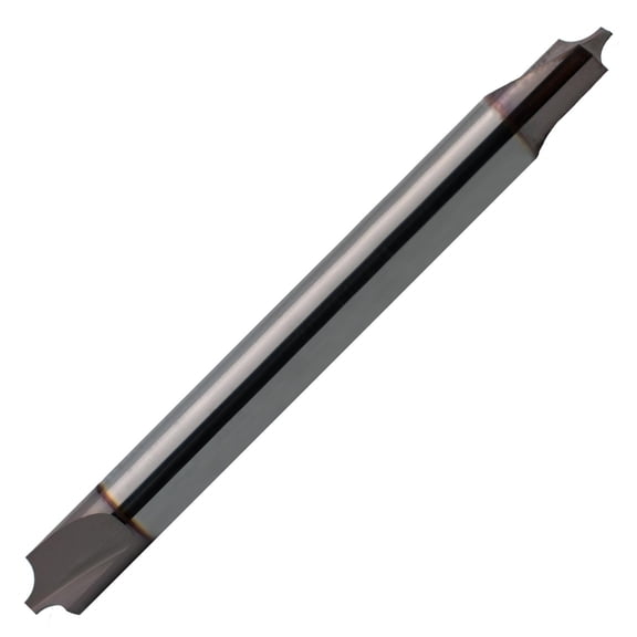 .072" Radius 2 Flute Double End Carbide Corner Rounding End Mill TiCN Coated, .106"Pilot, 1/4" Shank, 2" OAL