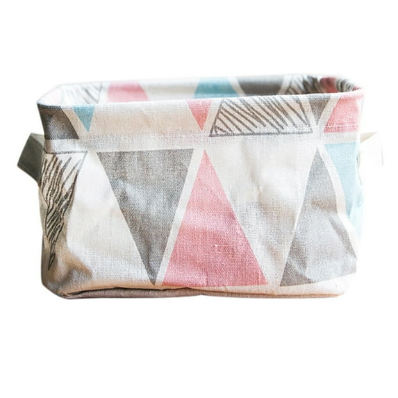 0724 Desktop Sundries Storage Basket Pink,1Pc Storage Basket,Foldable Colors Storage Bin Closet Toy Box Container Organizer Fabric Basket Pk
