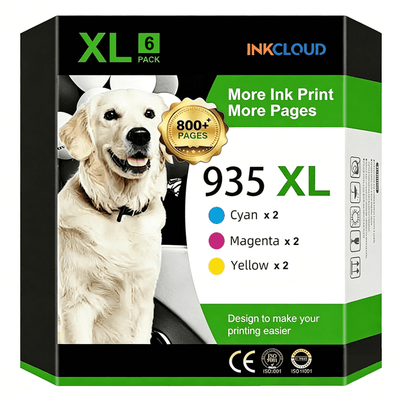 ‌6Packs 935XL Color Ink Cartridge Compatible with 934 935 Printer for OfficeJet pro 6800 6812 6815 6820 6822 6825 6230 6830 6835 6836 Printers