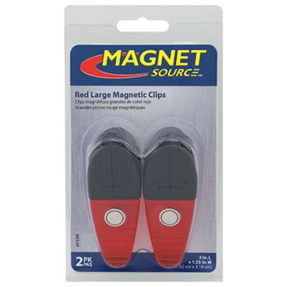07520 Magnetic Clips, Large, Red, 2-Pk. - Quantity 6