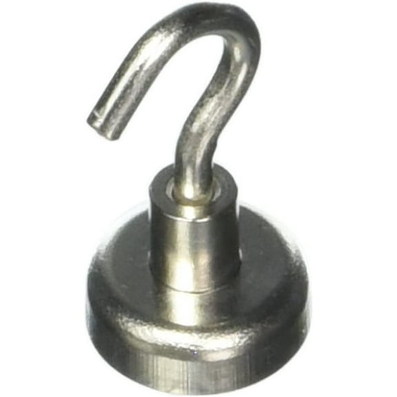 Master Magnetics Neodymium Magnetic Hook - Chrome Finish - 2 Pack, 28.787"D x 1/4"H