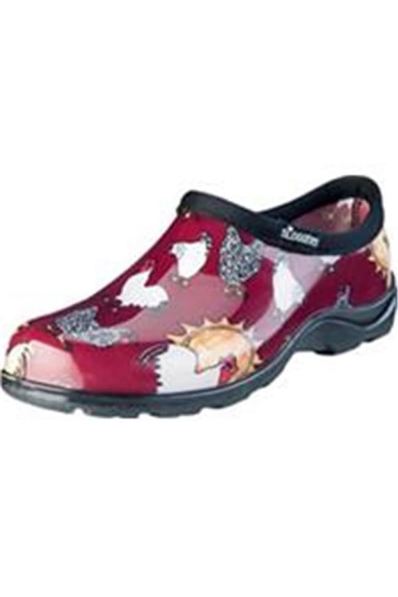 078130 Sluggers Womens Waterproof Comfort Shoe, Chicken Red - 6