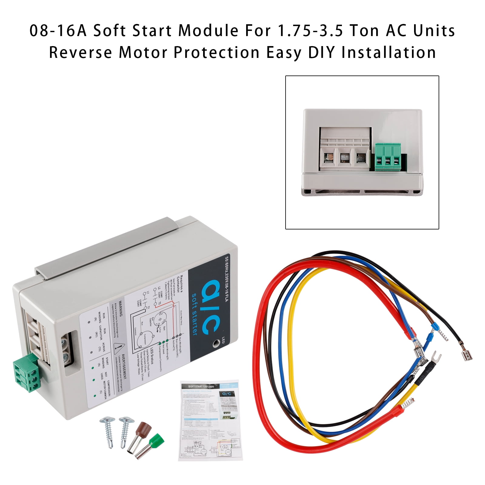 08-16A Soft Start Module For 1.75-3.5 Ton AC Units Reverse Motor ...