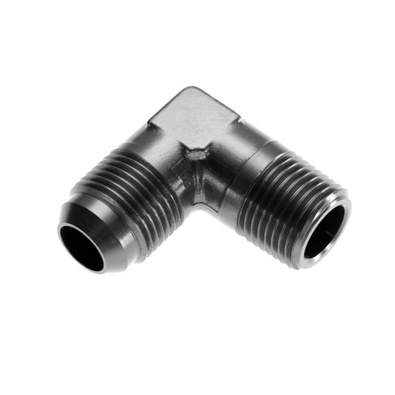 -08 90 Degree Male Adapter to (3/8") NPT Male - Black