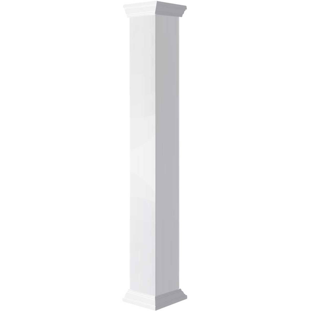 08"W x 06'H Craftsman Classic Square Non-Tapered, Smooth Column, Crown Capital & Crown Base