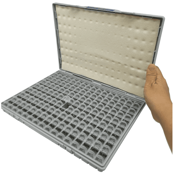 0805 SMD Resistor Kit, 1% Tolerance, 128 Values, 100pcs per Value (R08E24-100)