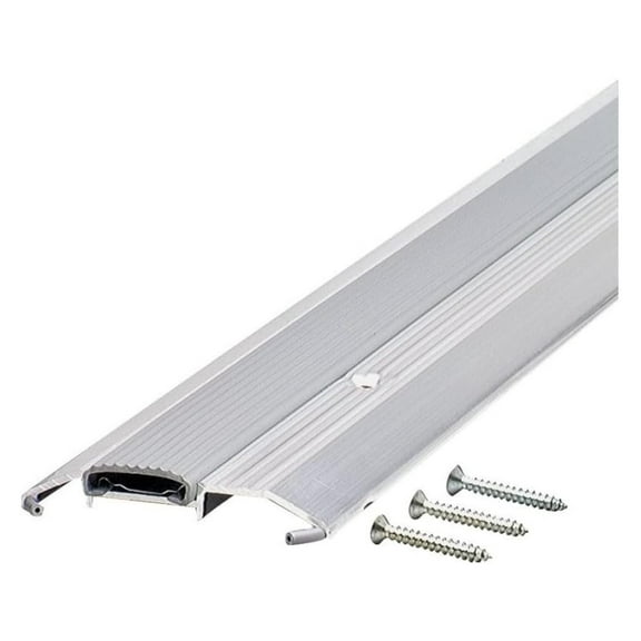 08086 3-3/4 in. x 3/4 in. x 32 in. Silver Aluminum and Vinyl Heavy-Duty Low-Profile Threshold
