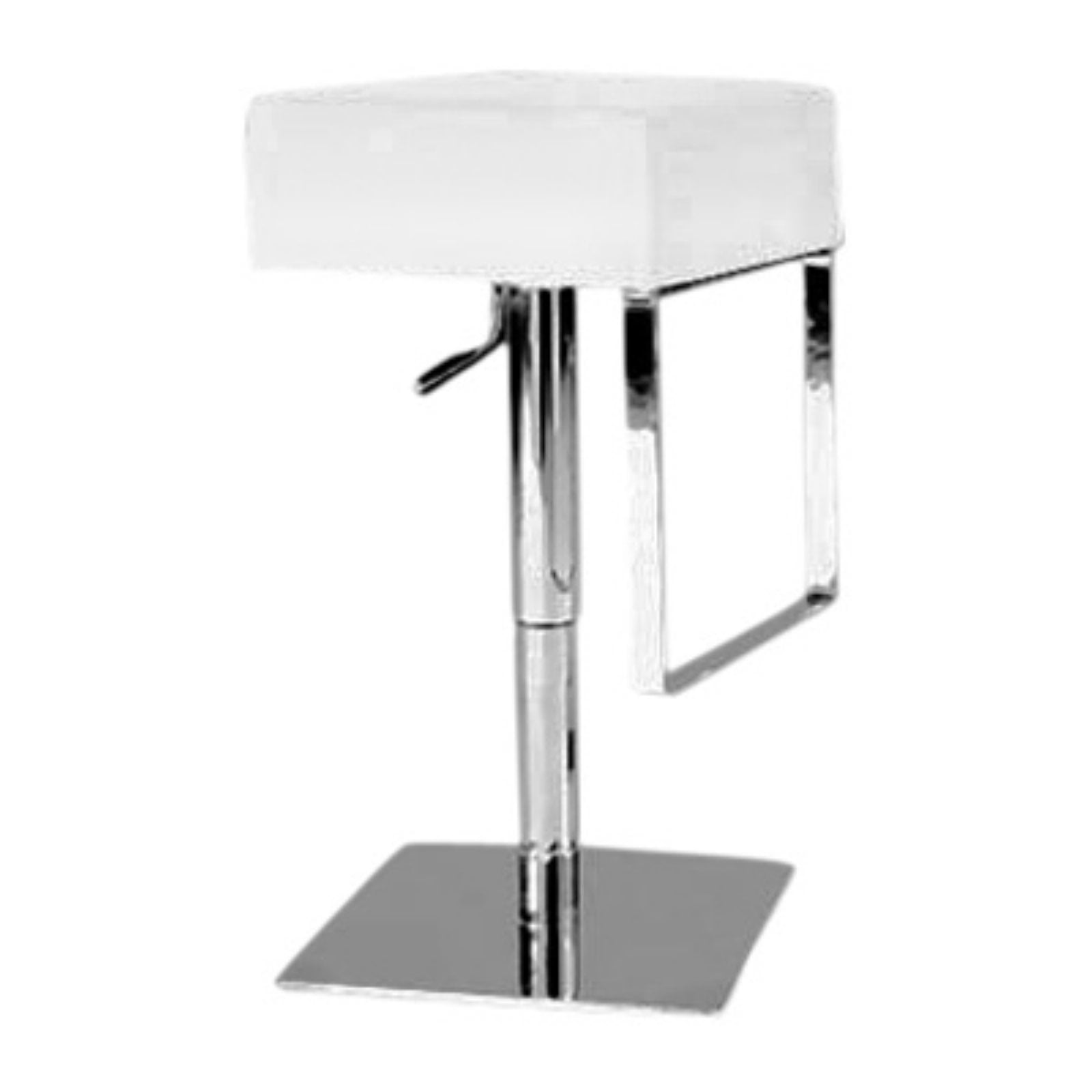 Retro Diner Style White Leatherette Adjustable Swivel Stool