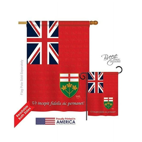 08185 Canada Provinces Ontario 2-Sided Vertical Impression House Flag