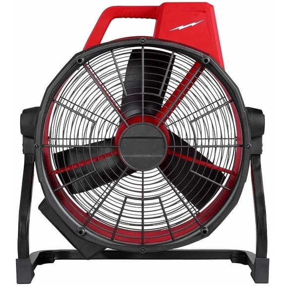 0821-20 Cordless Fan for Milwaukee M18 18V Brushless 18" Fan Length 11in Width 23in Height 26.5in - Black/Red