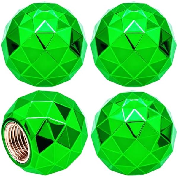 4PCS Sparkle Ball Tire Valve Stem Caps – Pink Air Caps With Rubber Seal, Fits Most Cars & Bikes