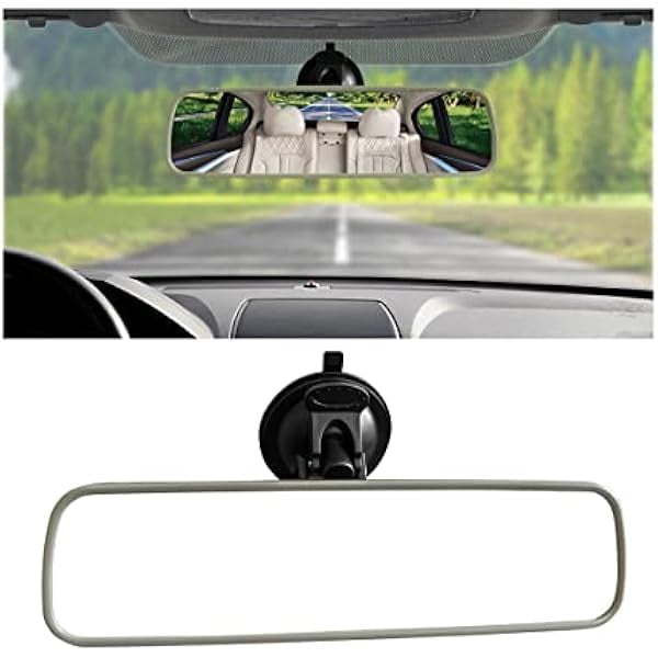 0829 9.8'' Car Rear View Mirror with Suction Cup - Anti Glare ...