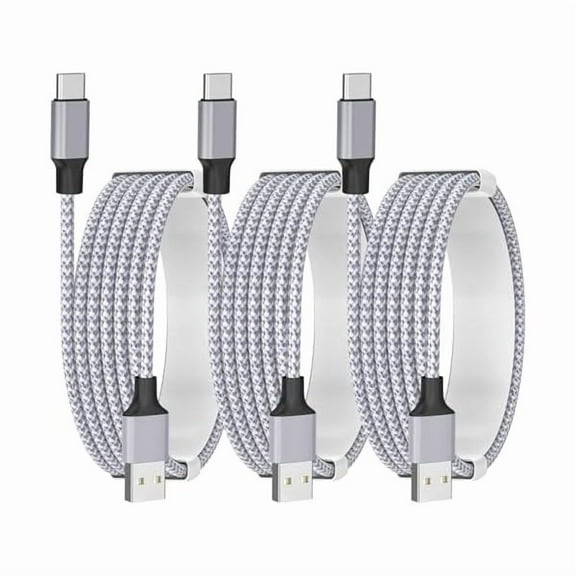 0829  iPhone 16 Fast Charger - 6FT 60W 3Pack USB A to USB C Braided Cable Compatible with iPhone 16 15 Plus, iPad 10, iPad Air, Mini & Carlife Car Cable Galaxy