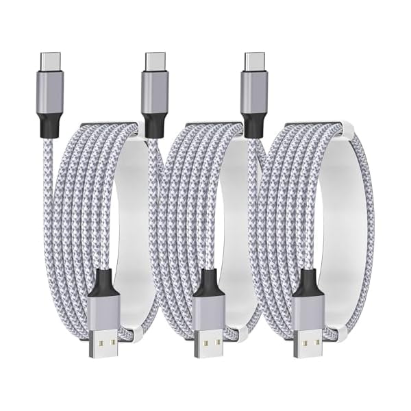 3-Pack 6ft 60W USB-C CarPlay Cables - Fast Charging & Data Sync For IPhone, Braided, Eco-Friendly