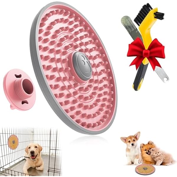 Fresh Look at 0829 Dog Lick Mat Pink For Crate Training And Reducing