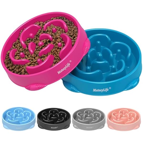 View of 0829 Large Slow Feeder Dog Bowls 2PCS, Anti-Choking Puzzle Dog Food ...