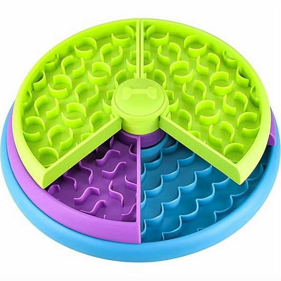 0829 Slow Feeder Dog Bowls - 3 Layers, Interactive Dog Puzzle Game, Anti-Slip Slow Eating Bowl, Maze Dog Food Bowl, Anti-Choking Puzzle Feeder for Dogs & Cats