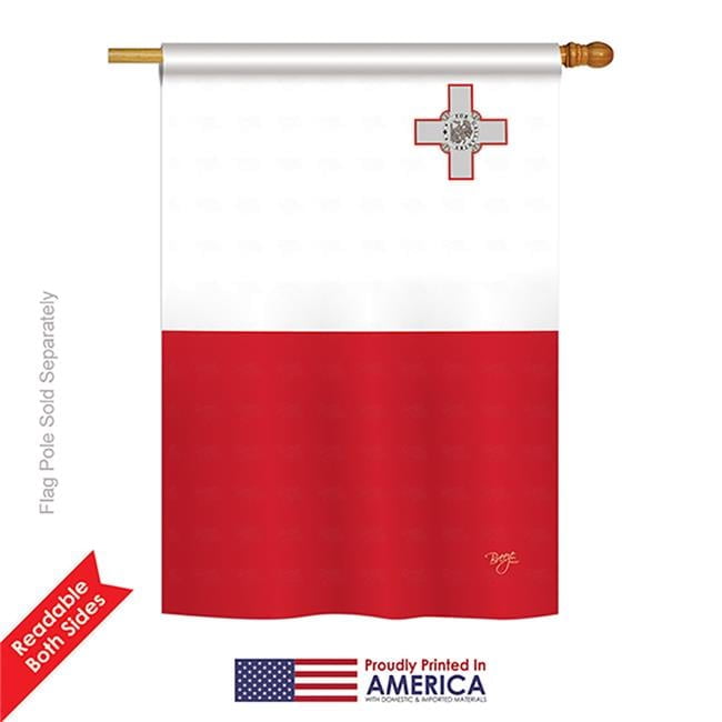 Malta Red and White Polyester Vertical House Flag 28 x 40 in.