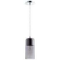 08547-Cyan lighting-Berdan - One Light Pendant - 5 Inches Wide by 14.5 Inches High-Chrome Finish-Smoke Glass Color