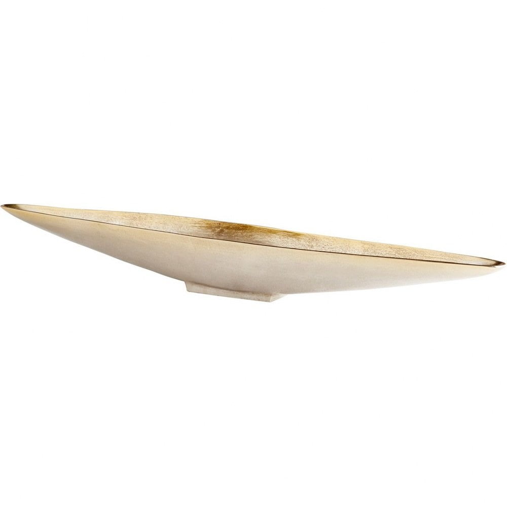 Medium Gold and Silver Aluminum Decorative Tray