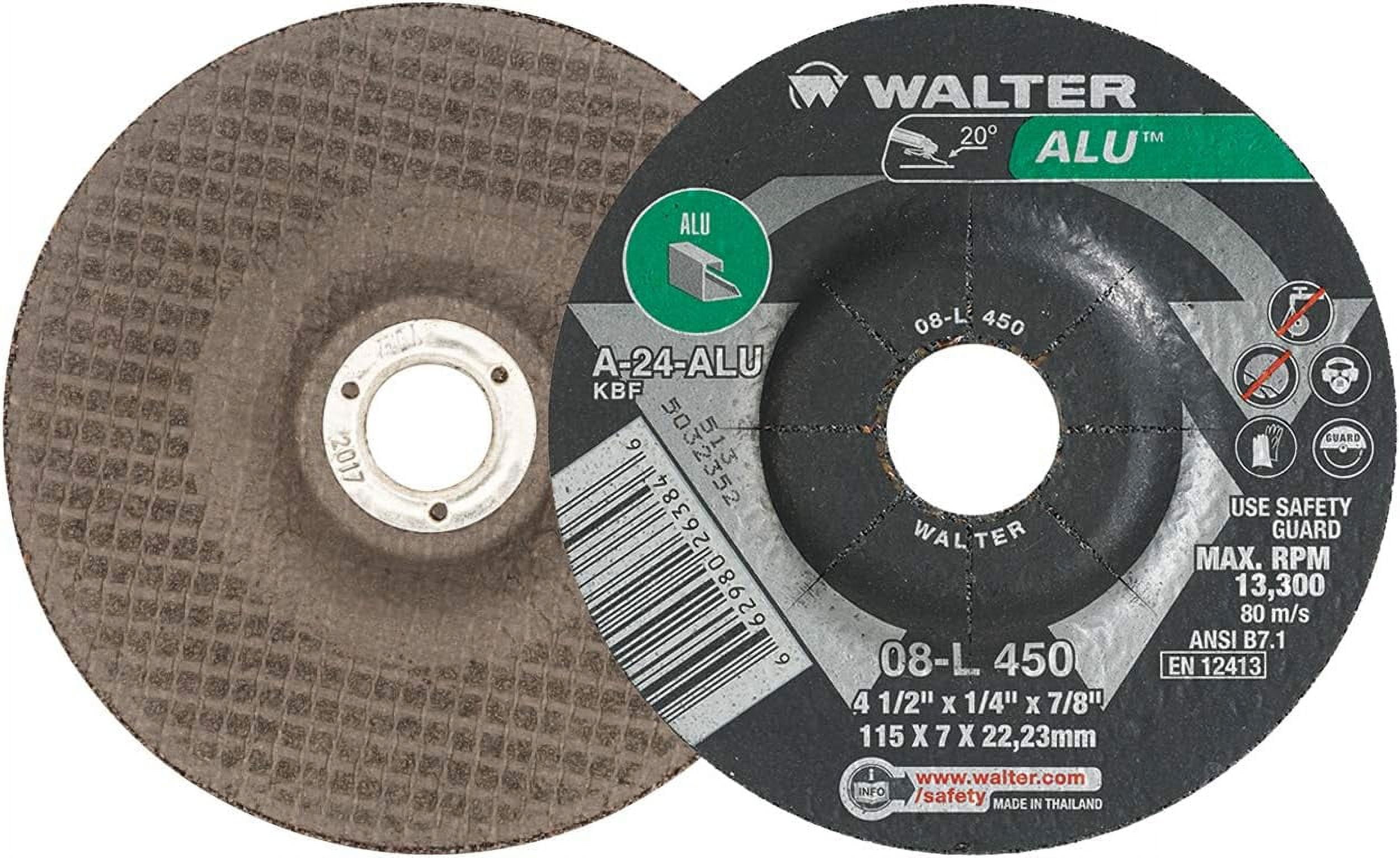 08L450 41/2X1/4X7/8 ALU Aluminum And NonFerrous Metals Grinding Wheels Type 27, 25 Pack