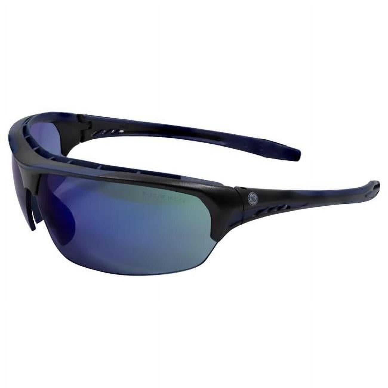 09 Series Anti-Fog Impact-Resistant Safety Glasses - Blue Mirror Lens Black & Blue Fram