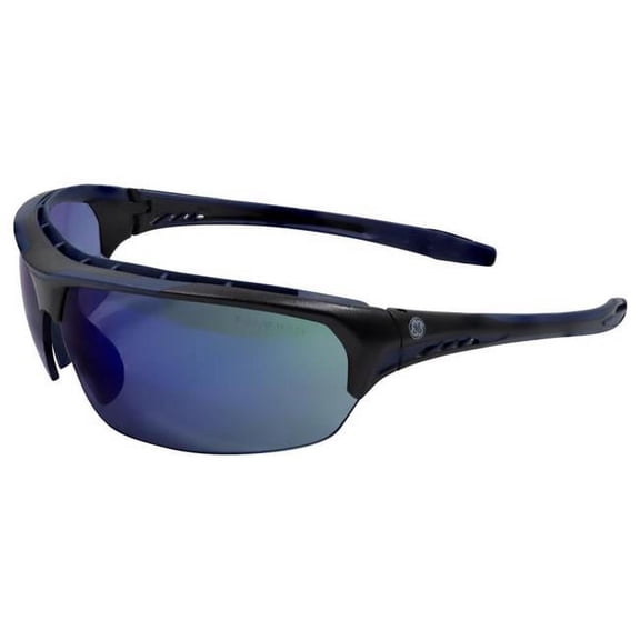 09 Series Anti-Fog Impact-Resistant Safety Glasses - Blue Mirror Lens Black & Blue Fram
